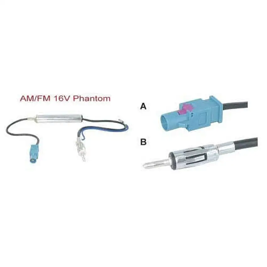 ADAPTATEUR D'ANTENNE SINATEC AM/FM 16V PHANTOM FAKRA MâLE VERS DIN MâLE