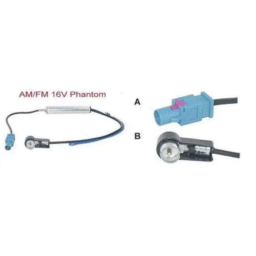 ADAPTATEUR D’ANTENNE SINATEC AM/FM 16V PHANTOM FAKRA MâLE VERS ISO 50Ω MâLE