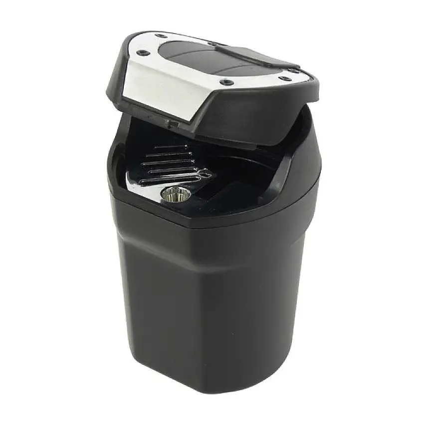 CARPOINT CENDRIER ROND AVEC COUVERCLE ET FIXATION MAGNéTIQUE 19X19X7 CM