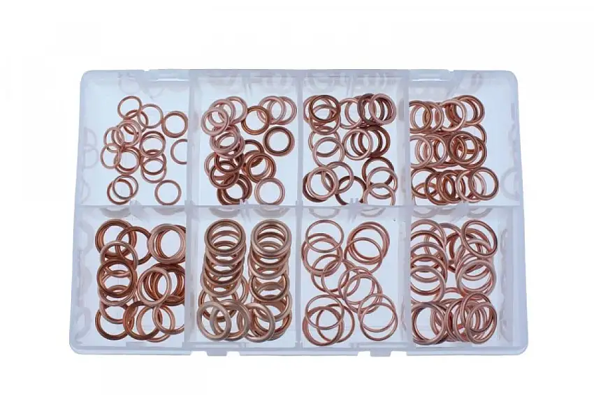 ASSORTIMENT DE BAGUES D'éTANCHéITé CUIVRE PETIT 160 PIèCES