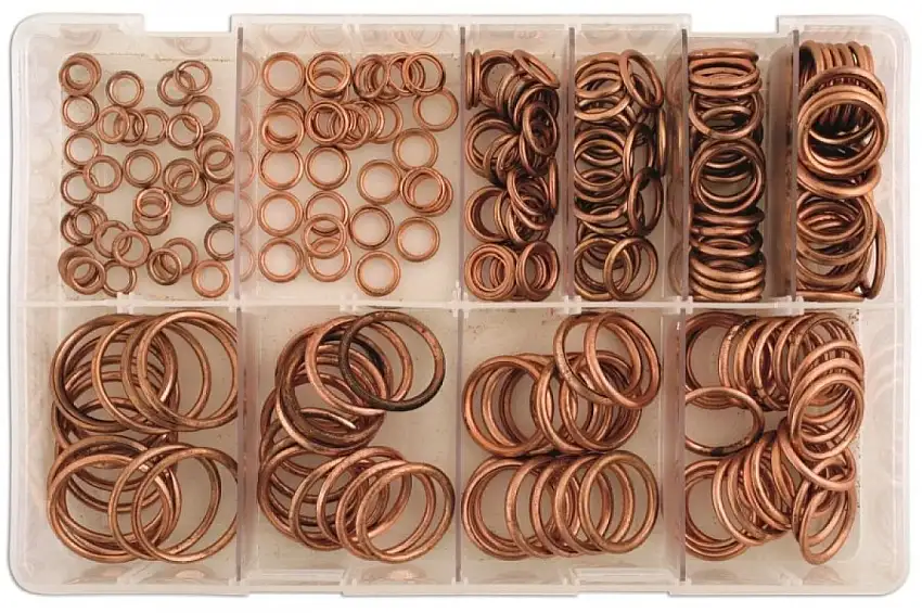 ASSORTIMENT DE JOINTS D'éTANCHéITé EN CUIVRE REMPLIS 250 PIèCES