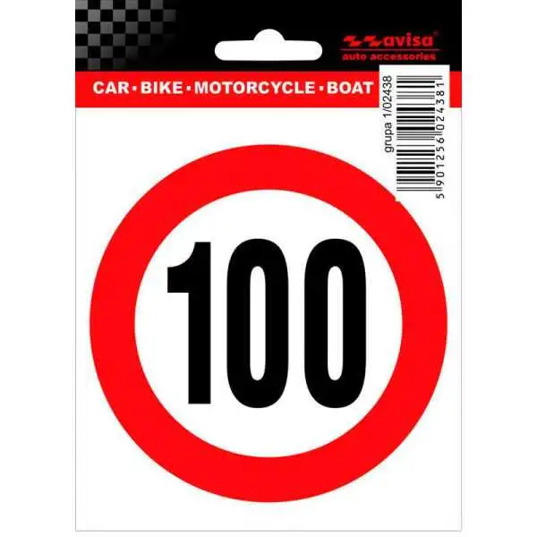 AutoTattoo Autocollant Vitesse Limite 100km  9.5x10cm
