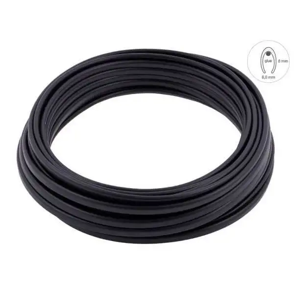 Bande de chant décorative, noir mat, 8 x 6 mm x 20 m