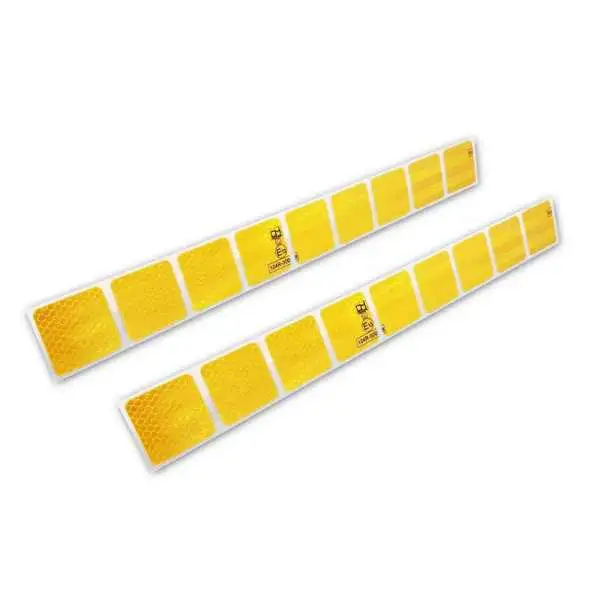 Bandes Réfléchissantes  Autocollants  50x55cm  Jaune  Lot de 2 pièces