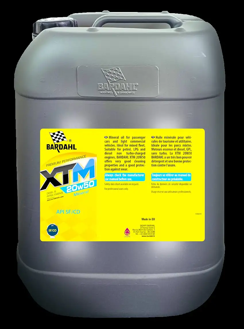 HUILE MOTEUR BARDAHL XTM 20W50 20L POUR DES PERFORMANCES MOTEUR OPTIMALES