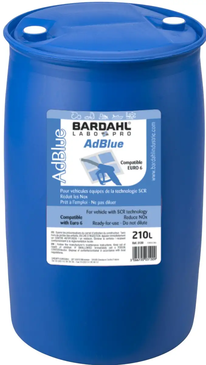 BARDAHL ADBLUE FûT DE 210 LITRES POUR UNE RéDUCTION EFFICACE DES éMISSIONS