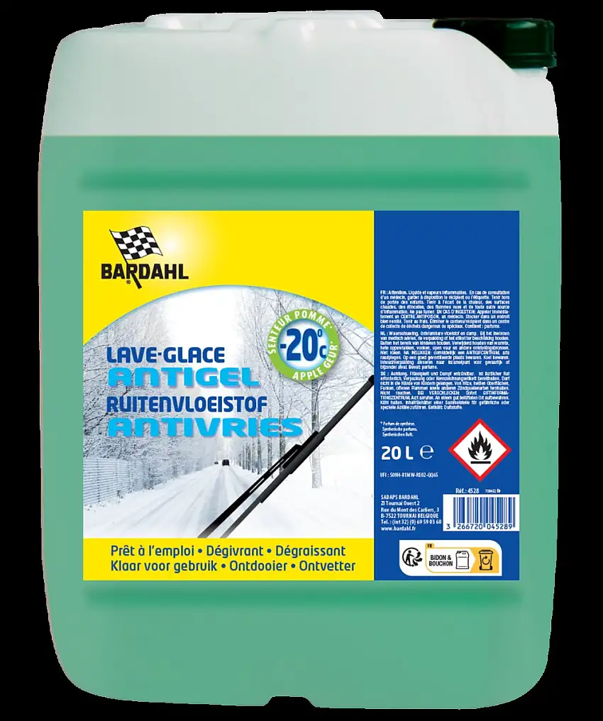 BARDAHL LIQUIDE LAVE-GLACE PRêT à L'EMPLOI -20°C 20 LITRES