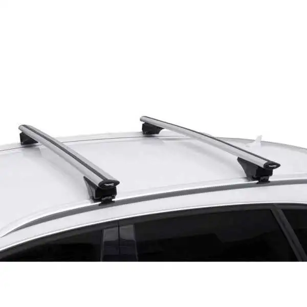 Barre de toit universelle en aluminium Twinny Load Fly Bar 124cm pour voitures avec gardecorps ouverts et fermés