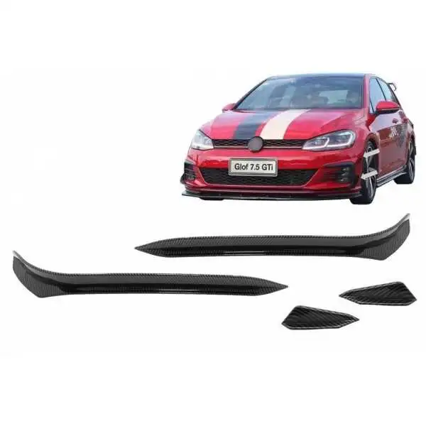 Ailettes latérales de pare-chocs avant sur mesure pour VW Golf 7.5 GTI 5G Hatchback (2017-2020) aspect carbone