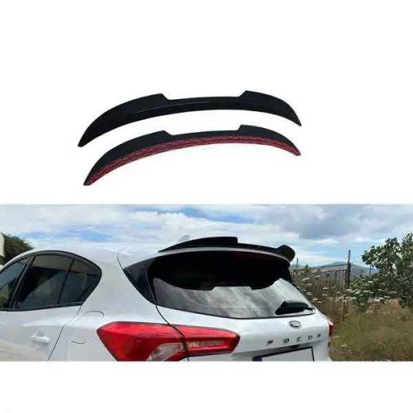 Becquet de toit Spoiler Cap sur mesure pour Ford Focus HB IV 2018 ABS Noir Luisant