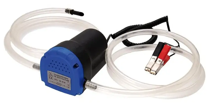 POMPE D’ASPIRATION D’HUILE 12V BGS TECHNIC AVEC PINCES DE BATTERIE