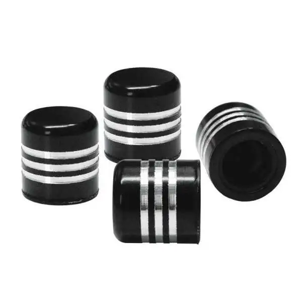 Bouchons de valve Simoni Racing Set  Noir  Bagues en aluminium