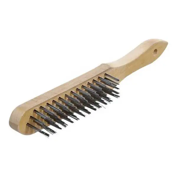 Brosse à main avec manche fil d'acier 5 rangées 300 mm
