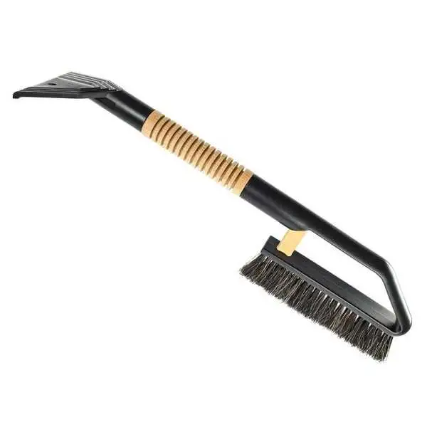 Brosse-grattoir 55 cm avec lame en laiton, manche en bois cannelé