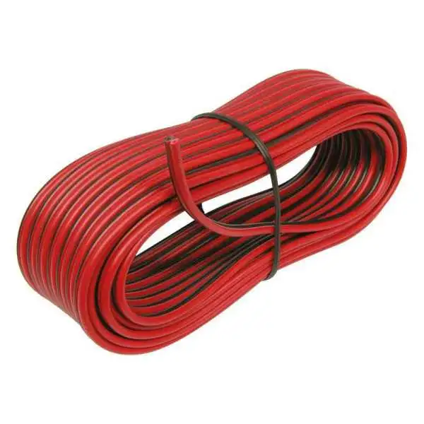 Câble enceinte 2 x 0.75mm2 noirrouge 10m