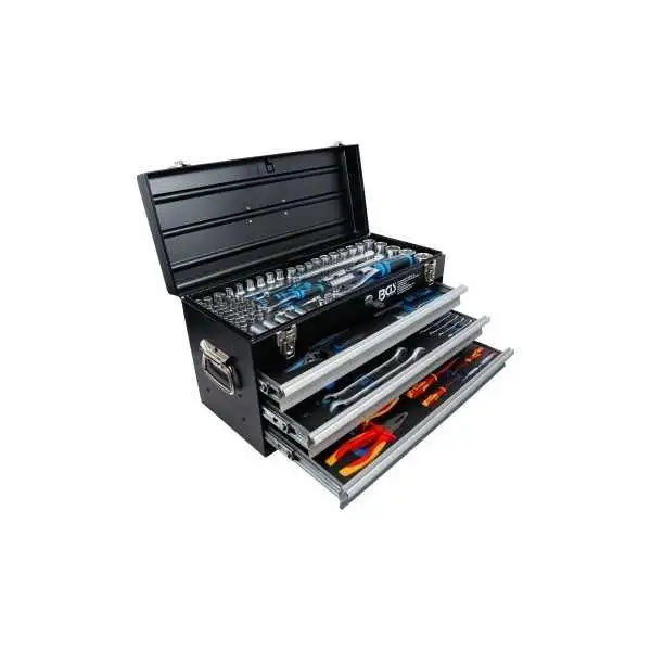 Caisse à outils métallique 3 tiroirs avec 147 outils