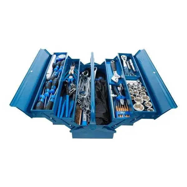Caisse à outils métallique avec assortiment d’outils 137 pièces