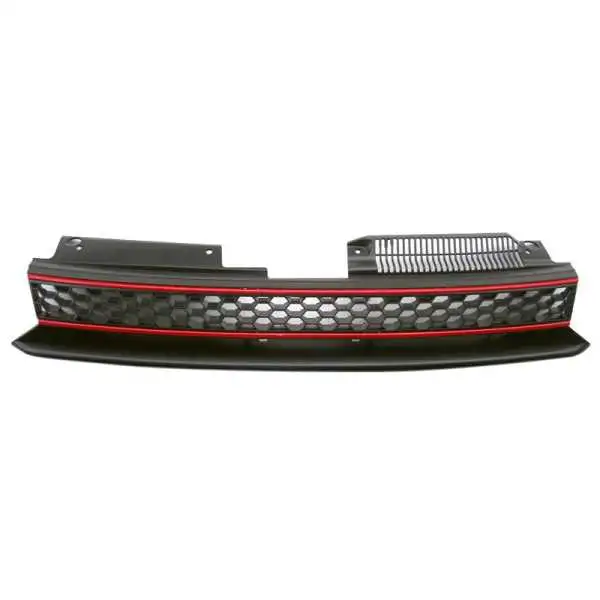 Calandre sans emblème pour Volkswagen Golf VI GTi 20082012  NoirRouge
