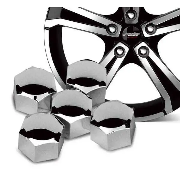 Capuchons décrou de roue Simoni Racing  19mm  Chromé  Lot de 20 pièces