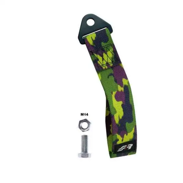 Ceinture à illet de remorquage Simoni Racing  Vert Camouflage  max 3000kg  Longueur 26cm
