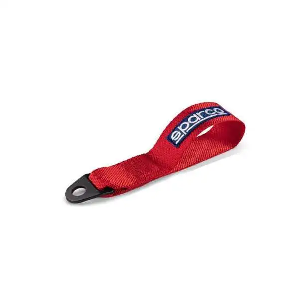Ceinture à illet de remorquage Sparco Racing  Rouge  3000kg max  trou de 16mm  Homologuée FIA