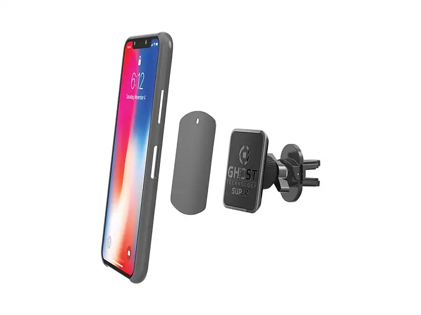 SUPPORT TéLéPHONE MAGNéTIQUE CELLY GHOST SUPER PLUS AVEC FIXATION SUR GRILLE D’AéRATION