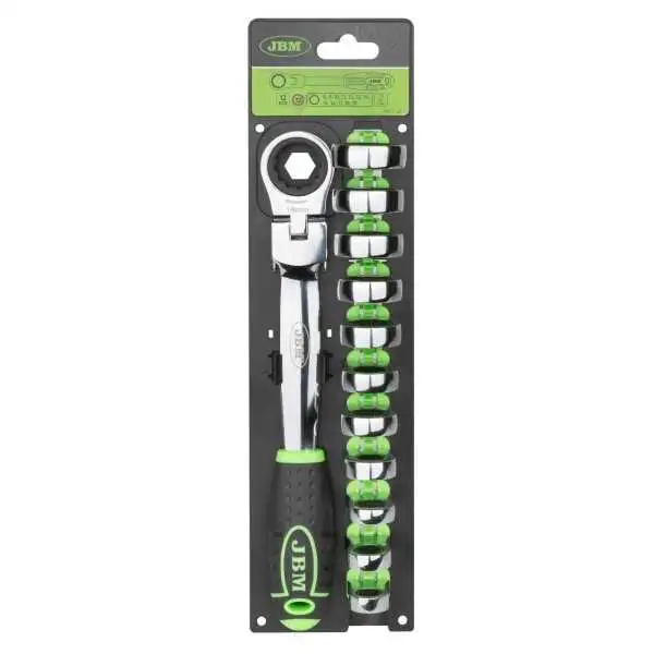 CLÉ À CLIQUET À TÊTE INTERCHANGEABLE 12 PCS