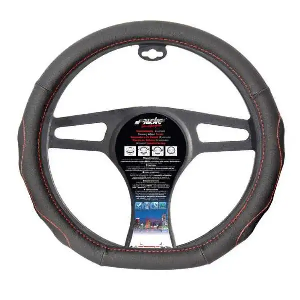 Couvre Volant Simoni Racing Compe Flat Bottom  3739cm  Noir  Surpiqûres rouges