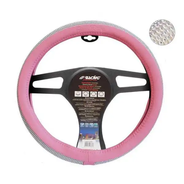 Couvre Volant Simoni Racing Diamonds  3739cm  EcoCuir Rose