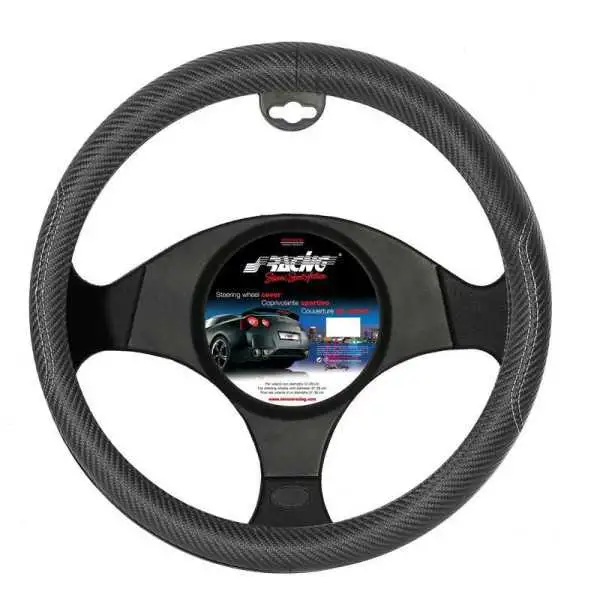 Couvre Volant Simoni Racing Inox Nero  3739cm  Look Carbone Noir