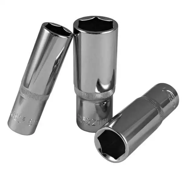 DOUILLE 1 2 6 PANS 75MM LONG 17MM CHROME