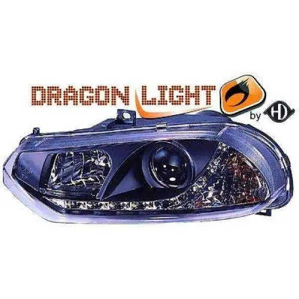SET PROJECTEUR DESIGN ALFA 156 97 03     KLARGLAS/SCHWARZ