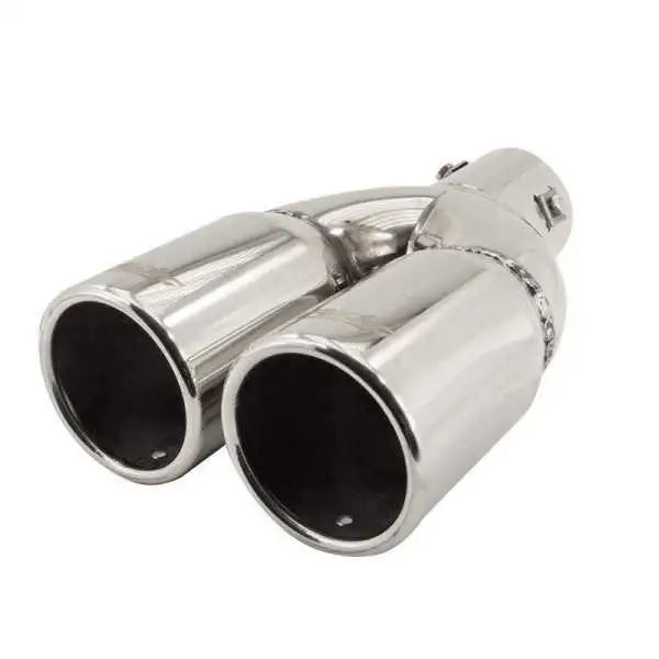 Embout déchappement Simoni Racing Double Rond Inox  Ø76xL230mm  Assemblage 61mm
