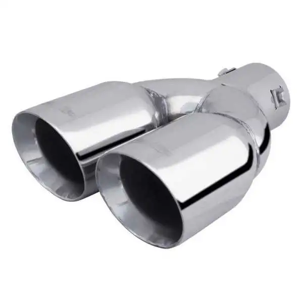 Embout déchappement Simoni Racing Double RondIncliné Inox  Ø2x76xL240mm  Assemblage 3460mm