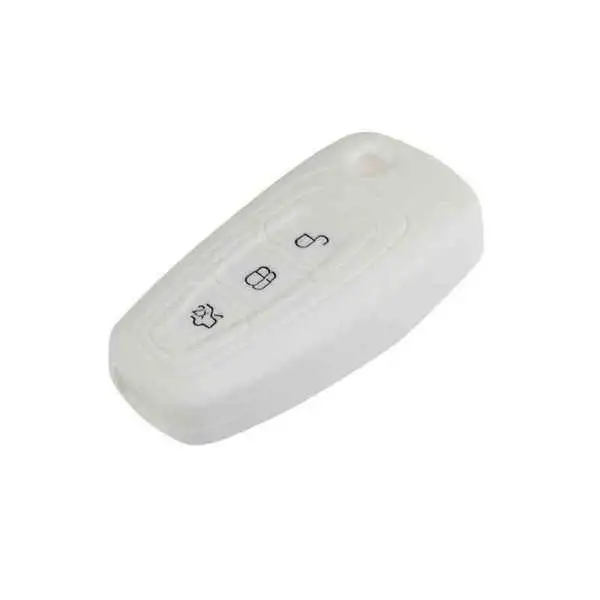Étui à clés en silicone, Ford, blanc