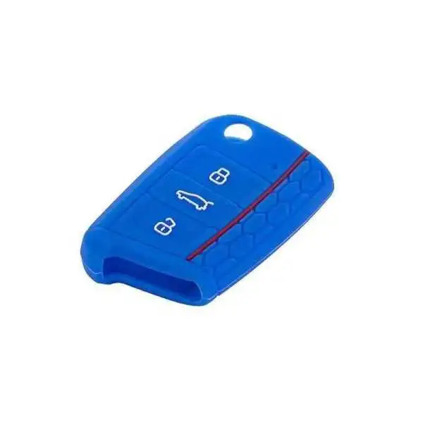 Étui à clés en silicone, VW - nouveau type bleu