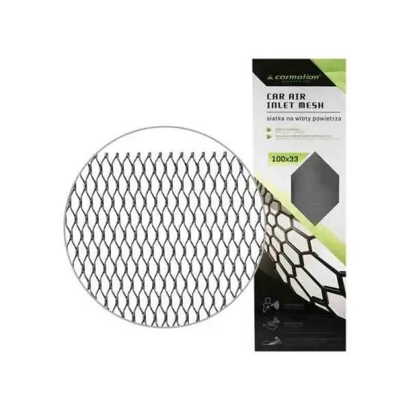 Filet de masquage en aluminium, maille 8x25 mm, nid d'abeille, feuille 100x33 cm, noir