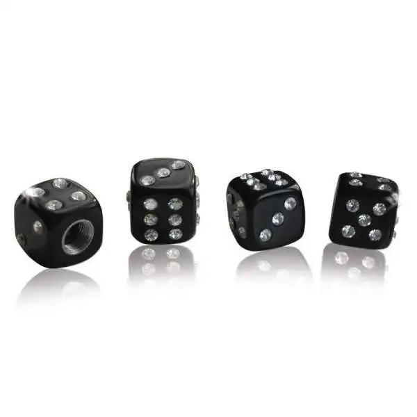 Foliatec AirCaps jeu de bouchons de valve Crystal Cube noir  4 pièces