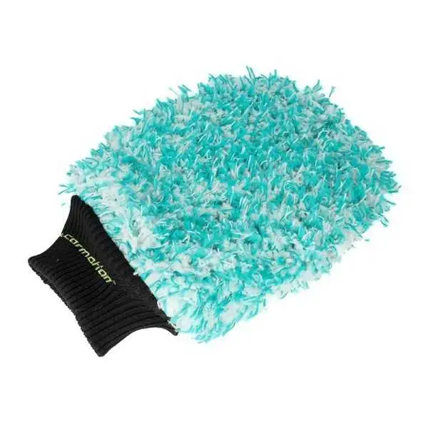Gant de lavage et polissage auto, microfibre + chenille fine