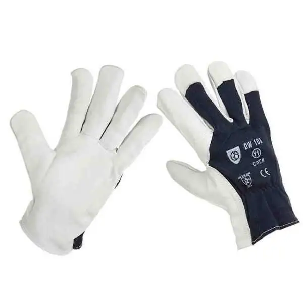 Gants de travail cuir de chèvre, 8, bleu marine