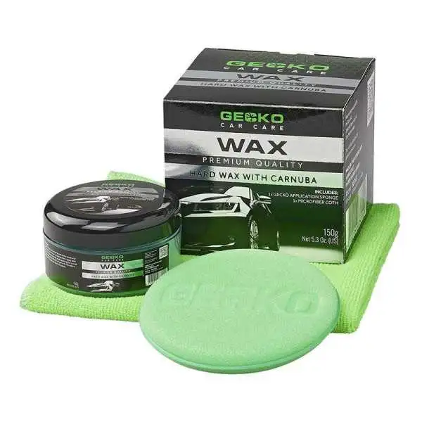 Gecko Cire dure a la Carnauba 150ml incl. chiffon en microfibre et éponge