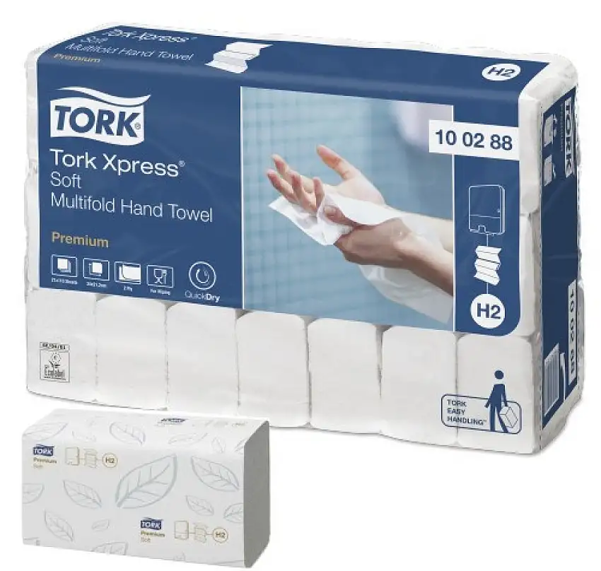 TORK XPRESS SERVIETTES à MAINS DOUCES MULTIFOLD 2 PLIS 21X34 CM H2