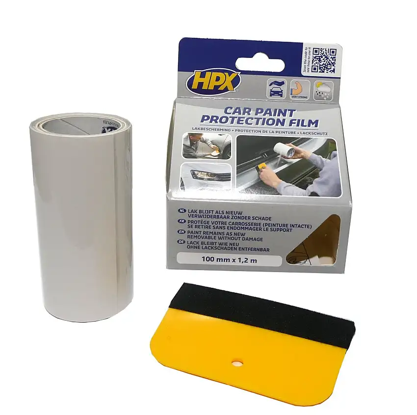 FILM DE PROTECTION TRANSPARENTE HPX 10X120CM POUR UNE PROTECTION OPTIMALE DE LA CARROSSERIE