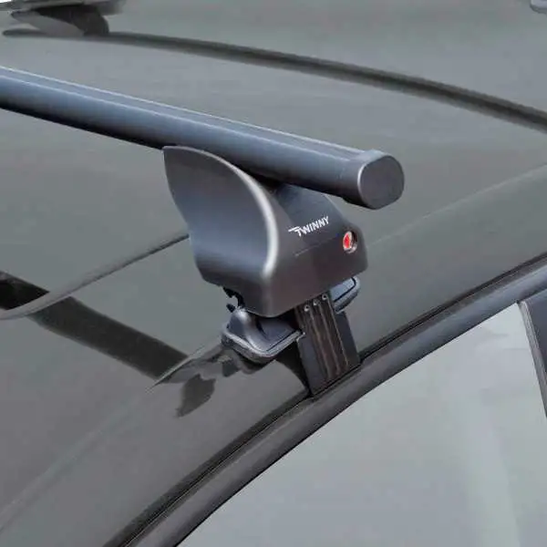 Jeu de barres de toit Twinny Load Steel S51 pour AudiBMWFiatFordSeatSkodaVWVolvo pour voitures avec barres de toit ouvert