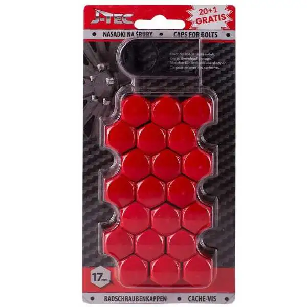 Jeu de capuchons universels pour écrous de roue  Plastique rouge  17mm  jeu de 201 pièces