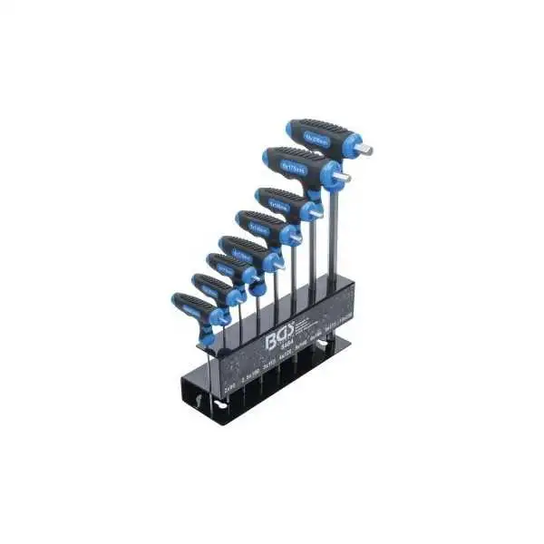 Jeu de clés à douilles poignée T six pans intérieurs 2 10 mm 8 pièces
