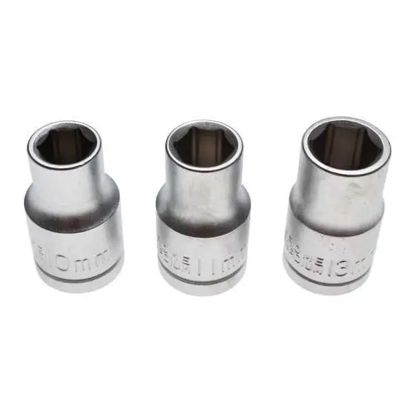 Jeu de douilles 12 5 mm 1/2" 10 11 13 mm 3 pièces