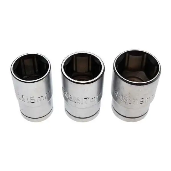 Jeu de douilles 12 5 mm 1/2" 15 17 19 mm 3 pièces