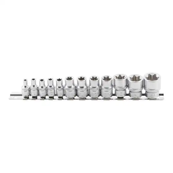 Jeu de Douilles 6 3 mm 1/4" + 10 mm 3/8" E4 E20 12 pièces