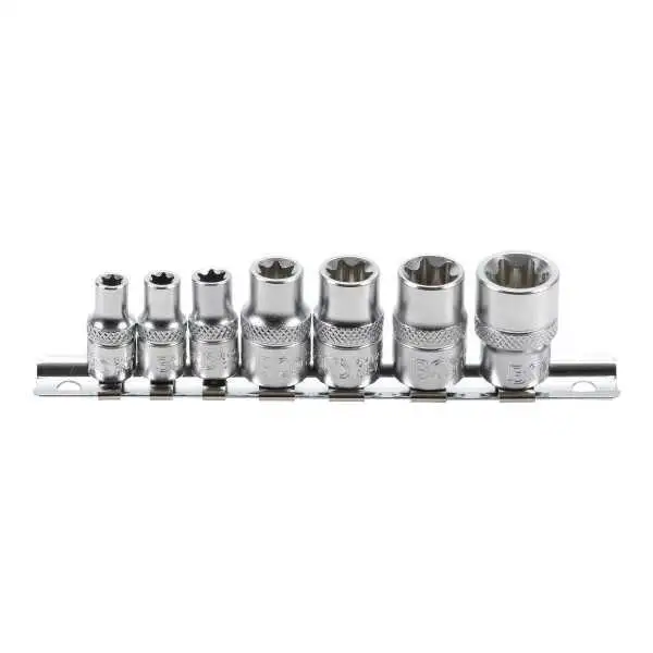 Jeu de Douilles 6 3 mm 1/4" + 10 mm 3/8" E6 E16 7 pièces
